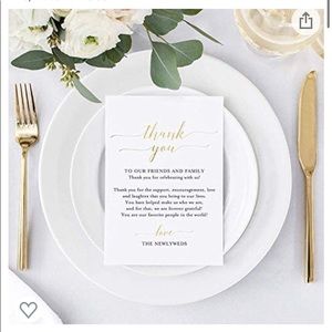 NWT - 50 pack thank you card wedding place cards